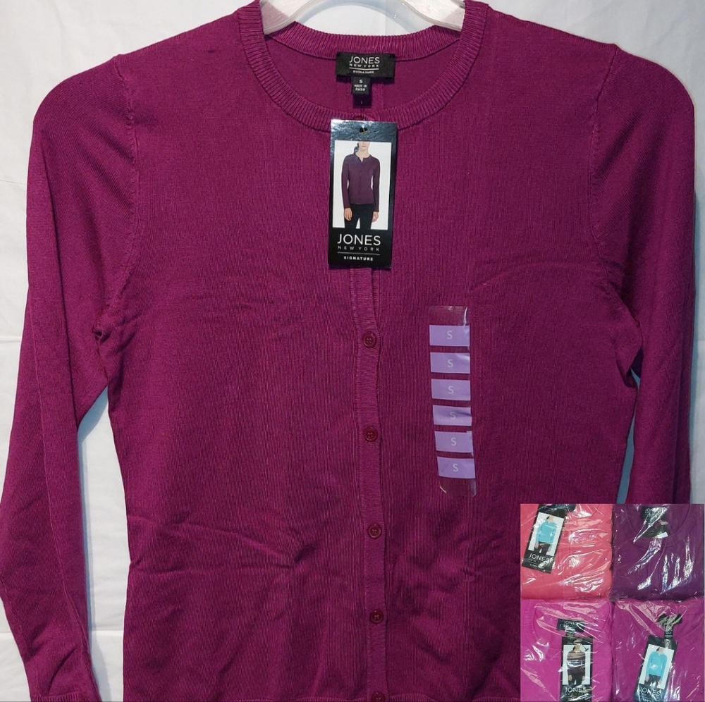 Jones New York Lot of 4 Assorted Lightweight Button Up Cardigan Sweaters